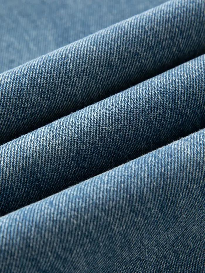 DUSHU 2026 printemps exclusif rétro taille haute jean bleu lavé coton ligne incurvée BF Baggy pantalon droit