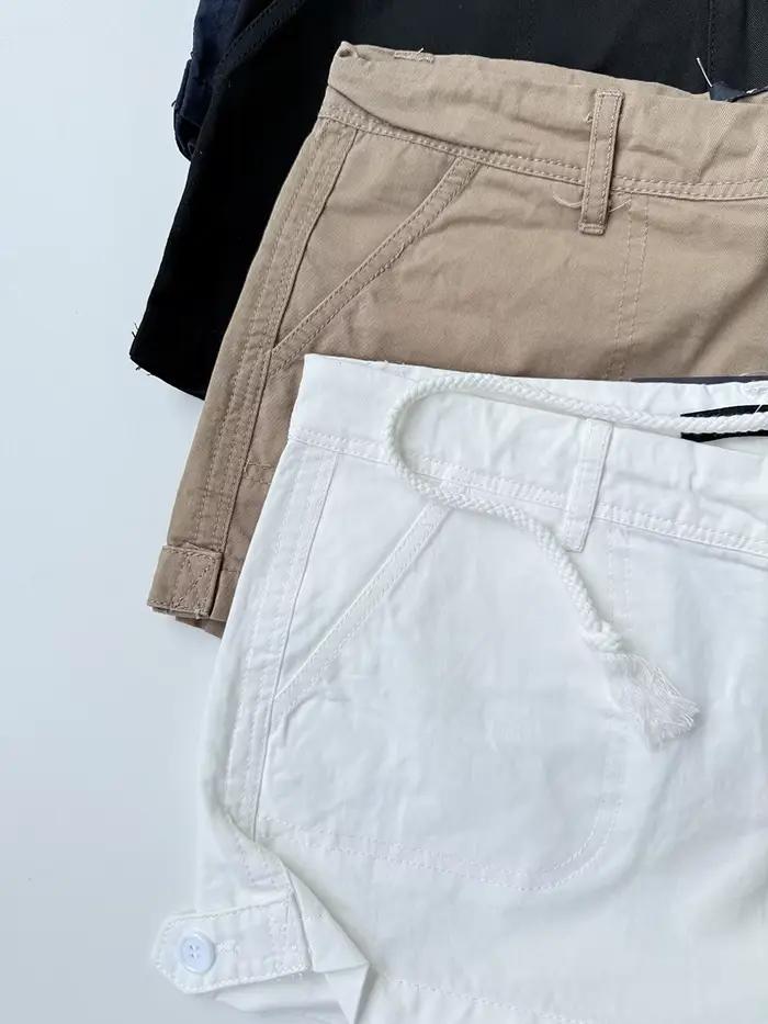 Short en coton uni pour femme