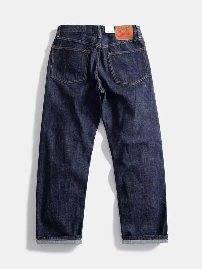 Jean en Denim à lisière rouge lourde pour hommes