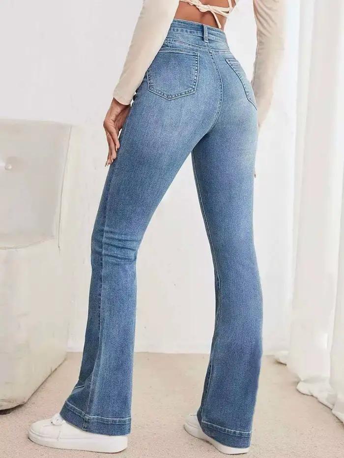 Jean taille haute évasé pour femme