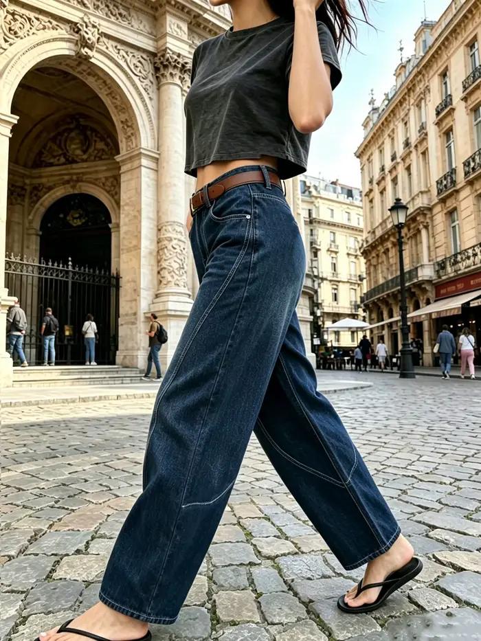Jean pour femme style américain rétro