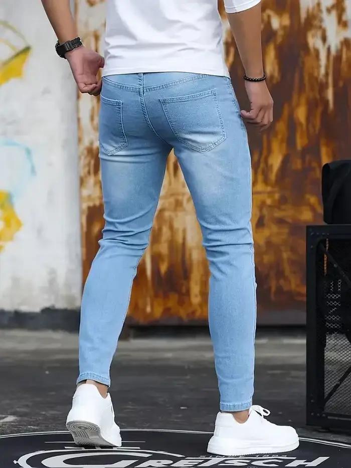 2025 hommes Slim Fit classique jean décontracté Style de rue confortable Denim pantalon