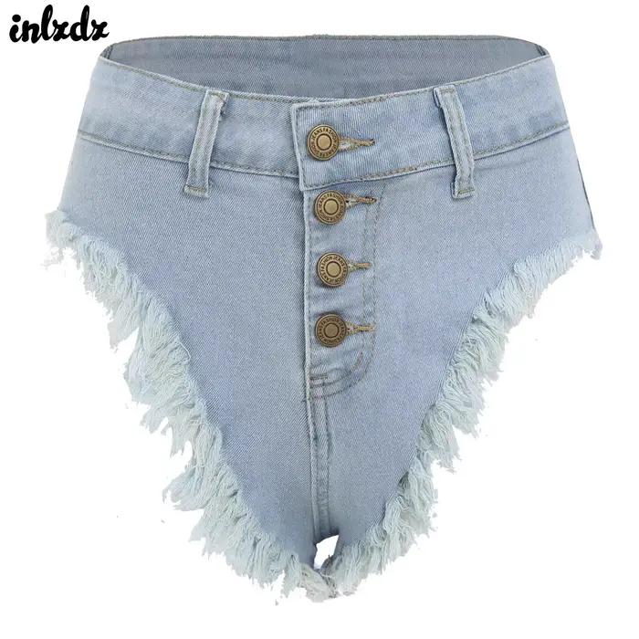 Femmes Sexy Denim Chaud Chic Court Jeans Pantalon Rayé Bord Slim Fit Booty Shorts Vacances Plage Quotidien Décontracté Clubwear Rave Costume