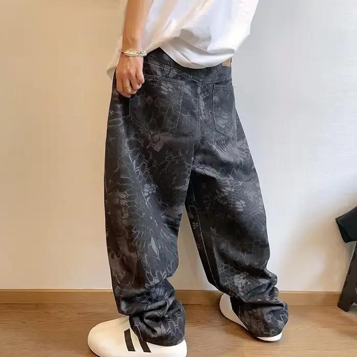 Nouveaux hommes Chic serpent imprimé Streetwear jean homme marque de créateur pantalon en Denim décontracté populaire