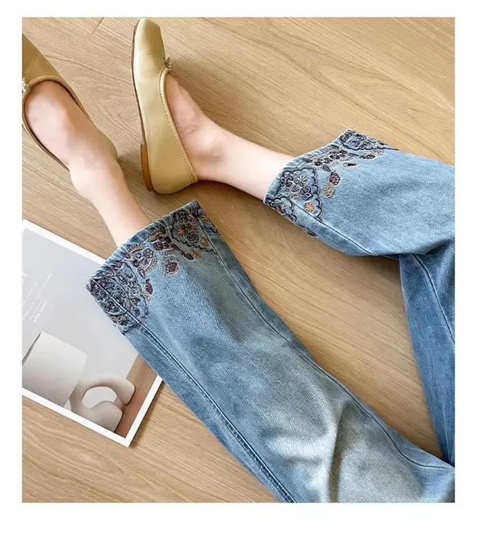 Jean Brodé pour Femme, Pantalon Court d'Été