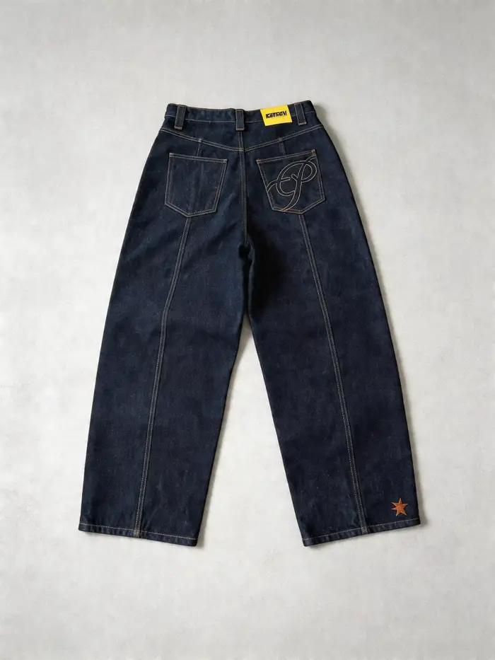 Jean ample brodé Y2K pour homme