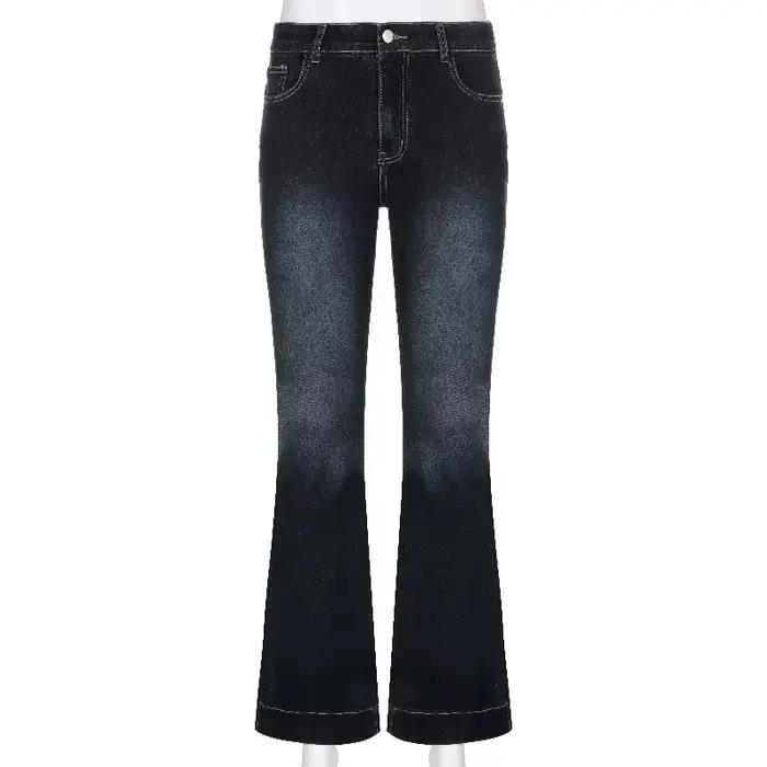 Rockmore Vintage Flare Jean femmes taille basse mode délavé