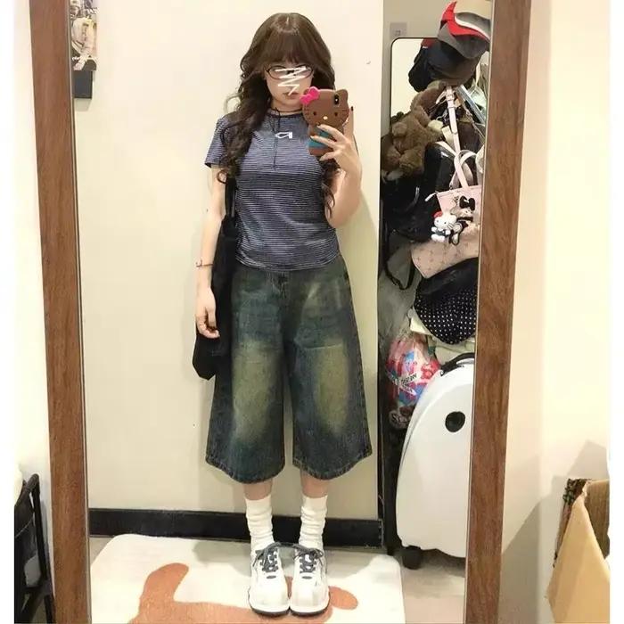 Shorts en jean rétro pour femme