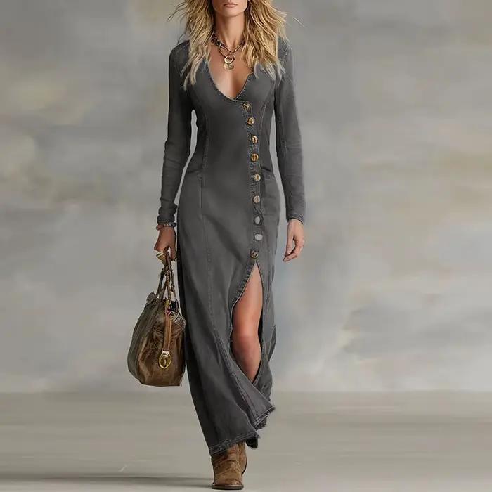Robe longue en jean tendance pour femme