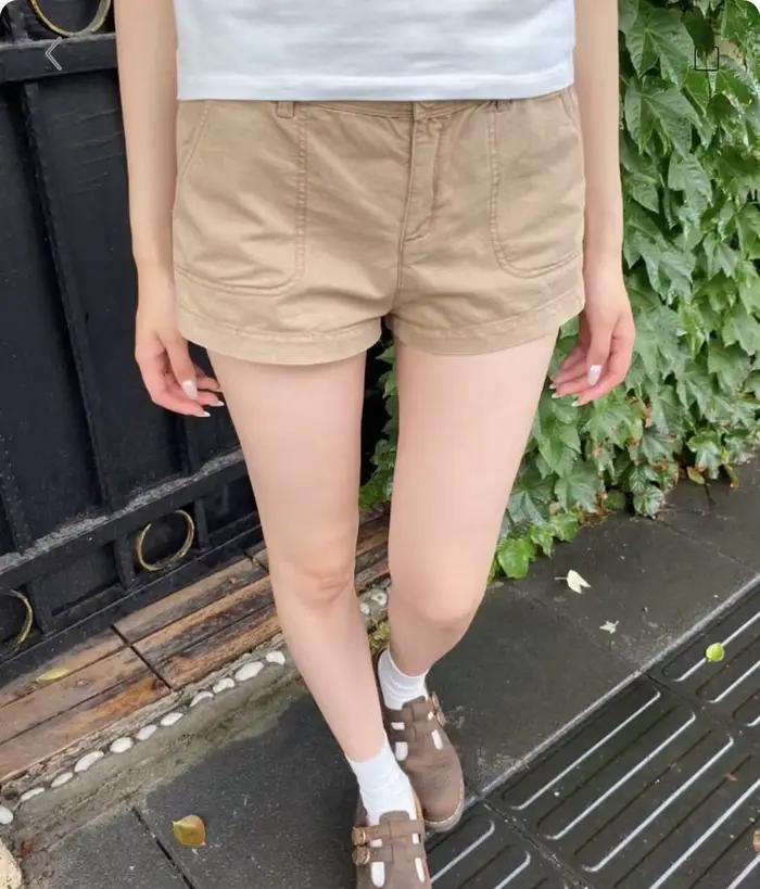 Short en coton uni pour femme