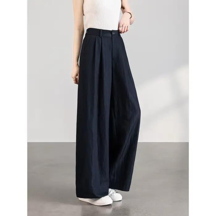 Pantalon large décontracté taille haute pour femme VIMLY