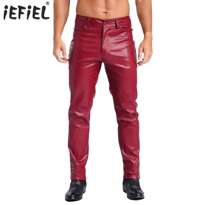 Pantalon en simili cuir Wetlook pour hommes