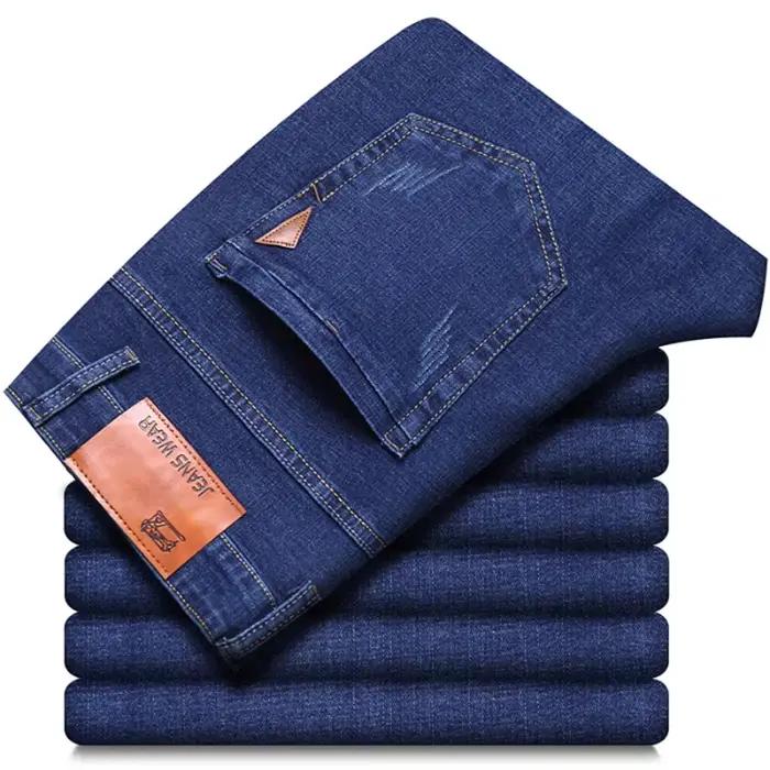 Jeans droits pour hommes, coupe slim extensible, confortables et doux, idéaux pour le business et les occasions décontractées