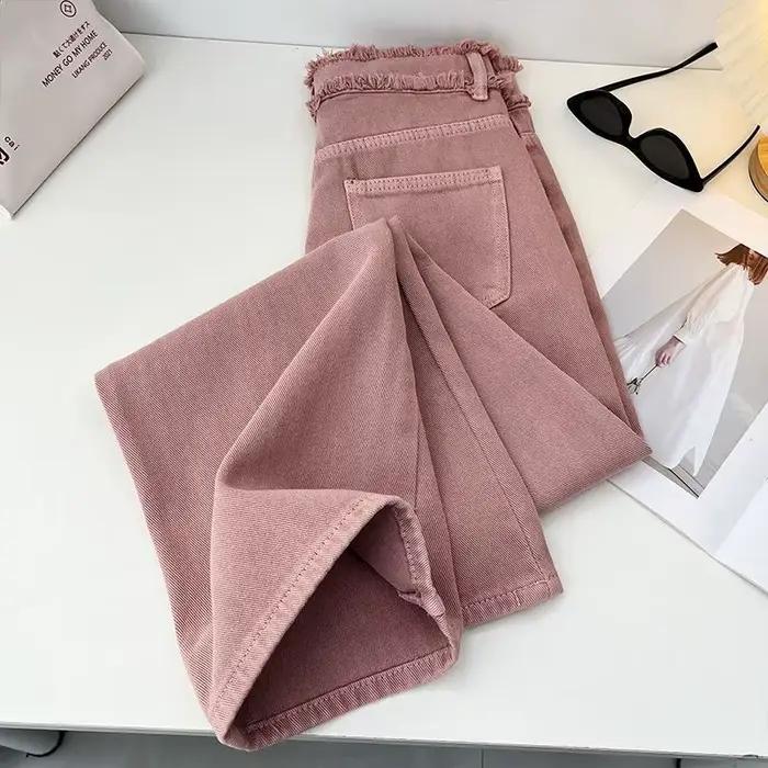 Jean Rose de Style Coréen pour Femme