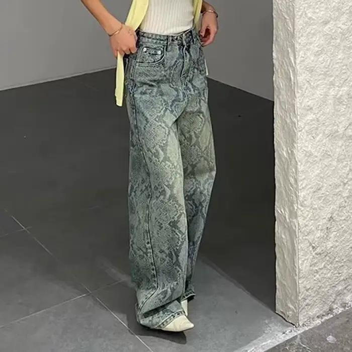 Jean Chic imprimé serpent pour femmes