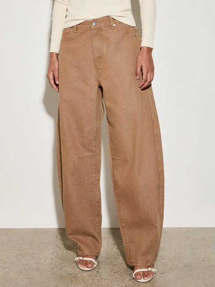 Jean taille haute à jambes larges pour femmes