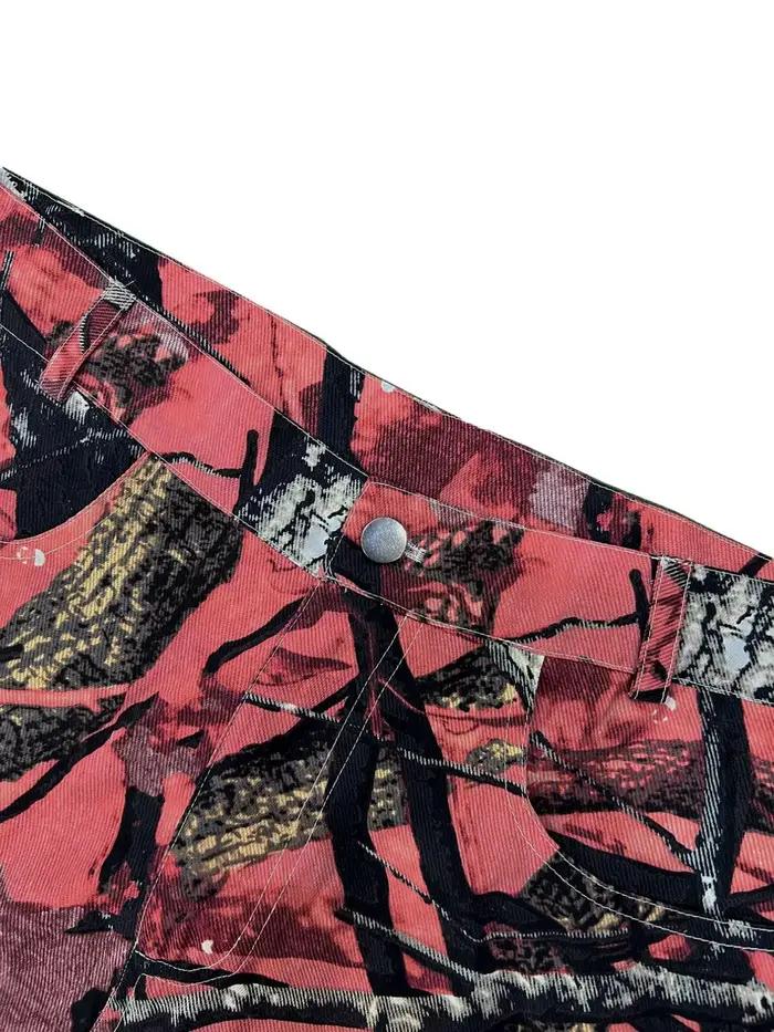 Jeans de travail amples à jambe droite camouflage pour homme, confortables et polyvalents, idéaux pour toutes les saisons, cadeau parfait pour mari ou petit ami