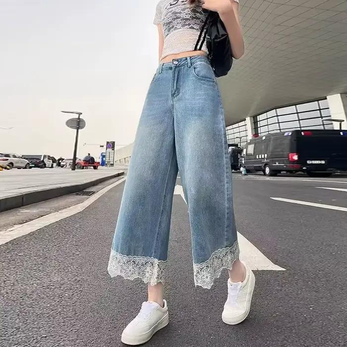 Jean large en dentelle ultra-fin pour femme