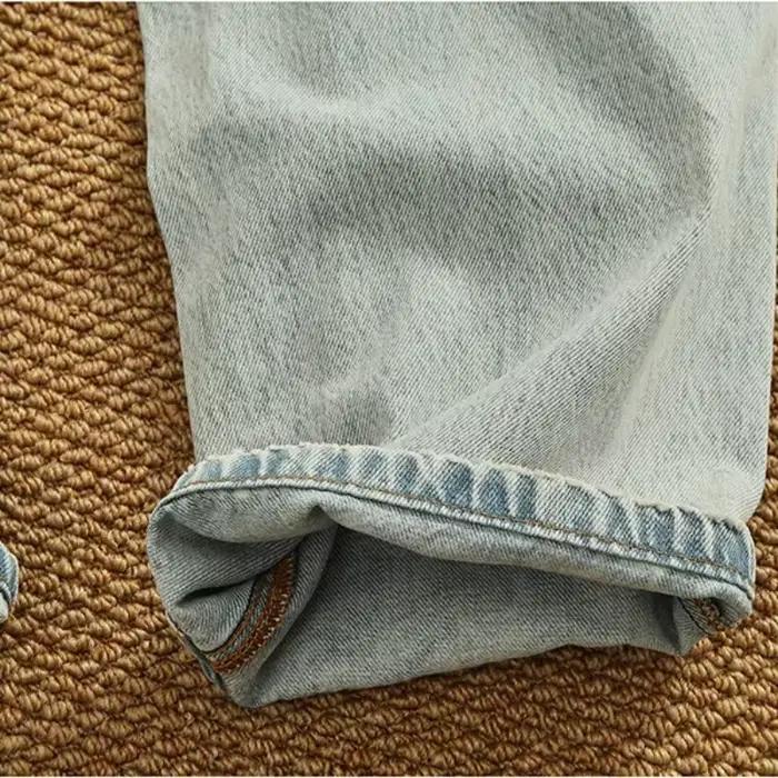 Pantalon en denim bleu clair rétro pour hommes