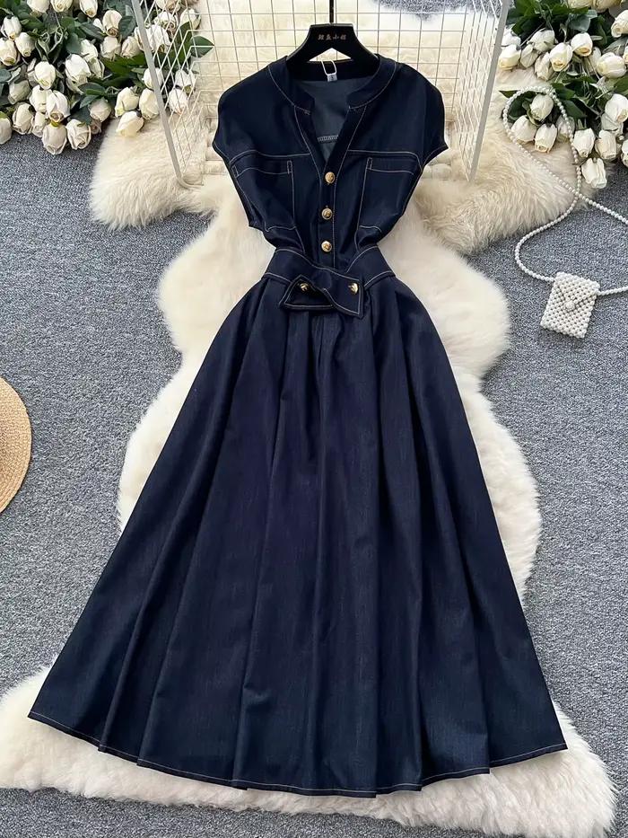 Robe longue en Denim pour femmes