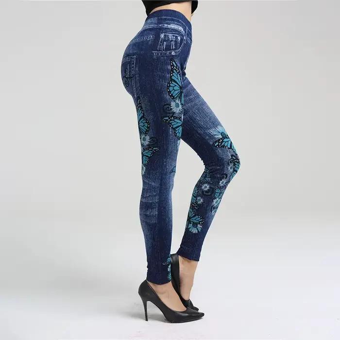 Legging en Jean Sans Couture pour Femme