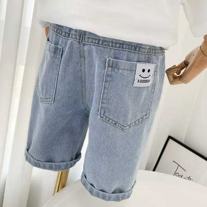 Short d'été déchiré coréen pour enfants, jeans fins pour garçons, shorts pour bébés, à la mode, nouveau