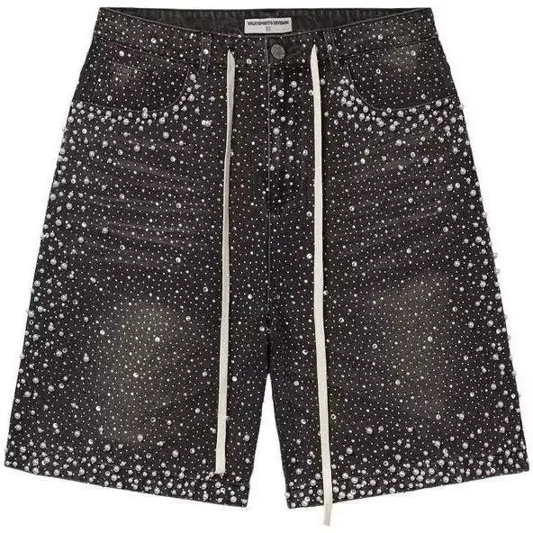 Shorts en jean camouflage perlé