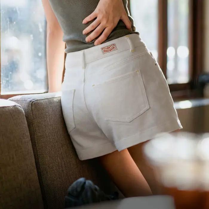 Shorts en jean blanc pour femme Maden