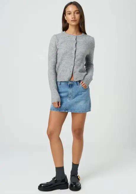 Jupe en jean délavé pour femmes