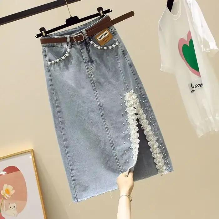 Jupe en jean de style coréen pour femme