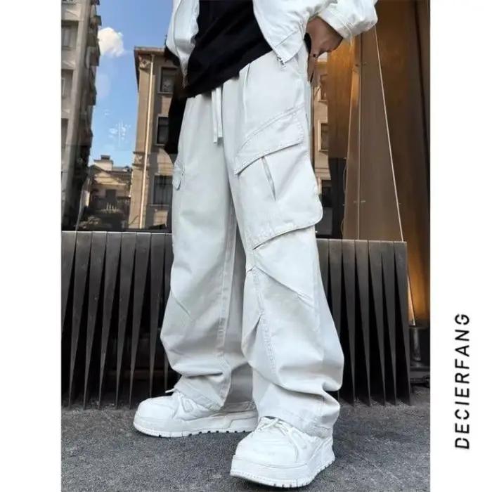 Pantalon de parachutiste plissé pour hommes