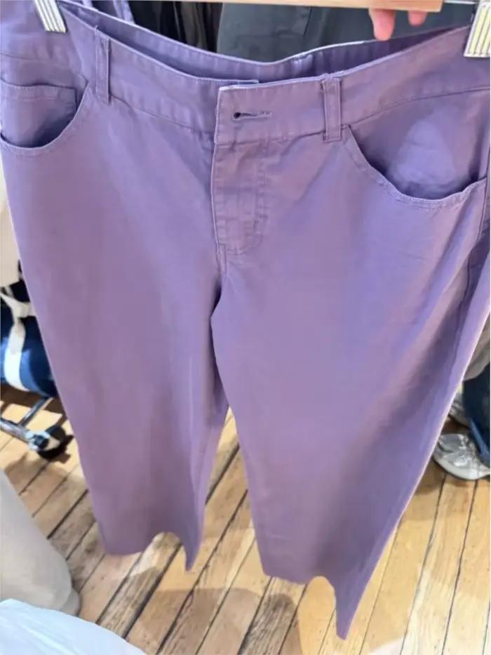 Jean droit violet pour femme