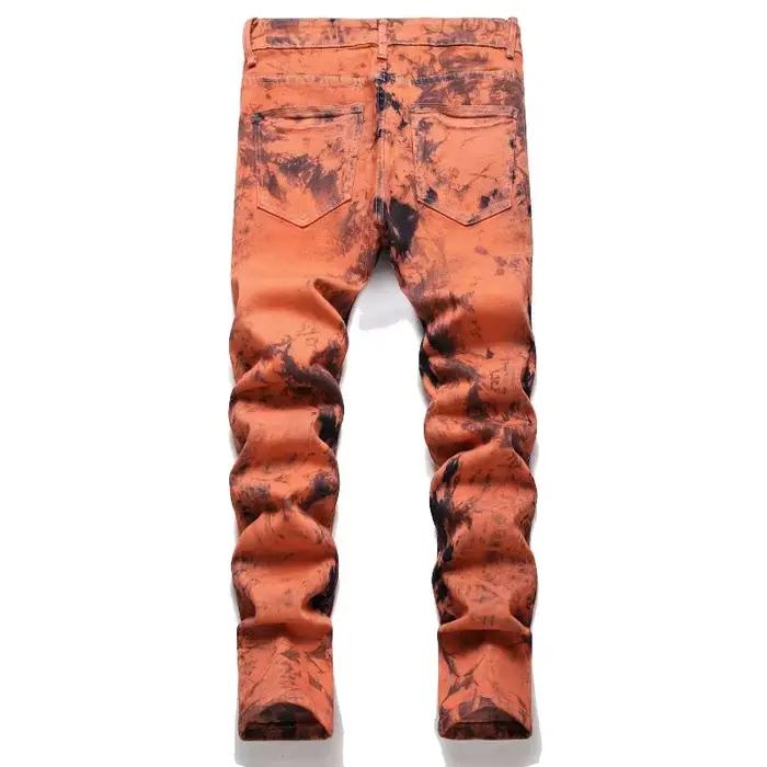 Jeans en denim orange pour hommes