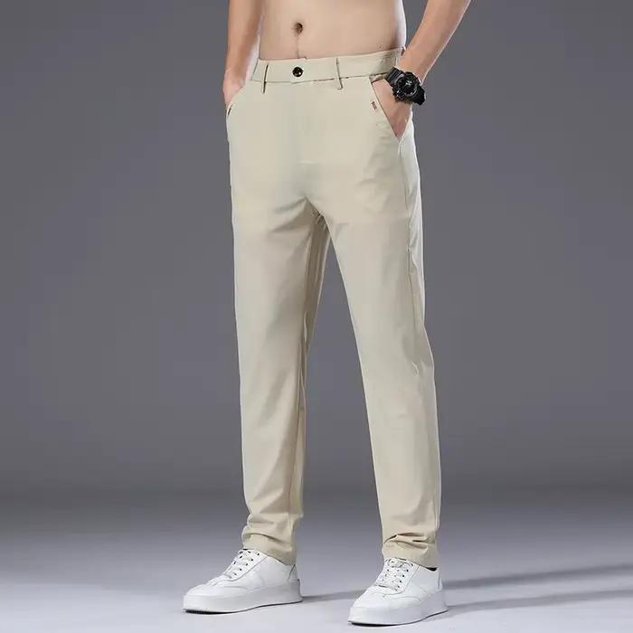 Pantalon chino classique extensible homme style coréen léger et fin pour été et affaires occaions décontractées et professionnelles