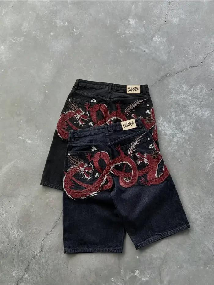 Shorts en jean vintage Harajuku Y2K pour hommes
