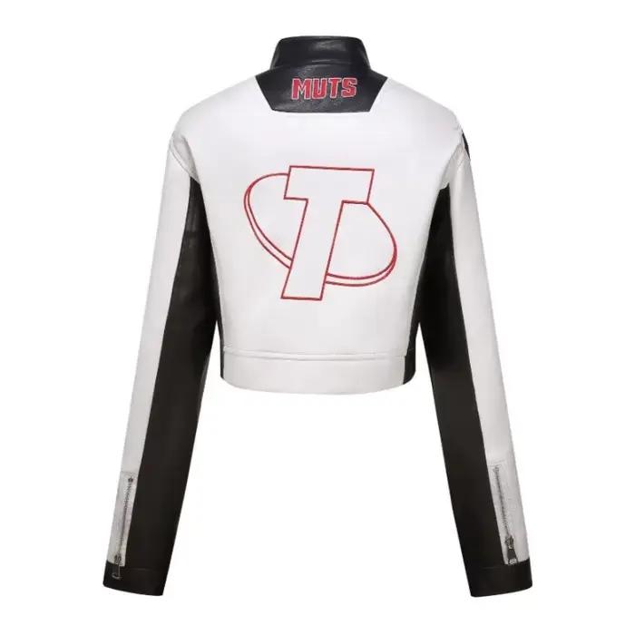Veste de motard en broderie douce de haute qualité pour femmes