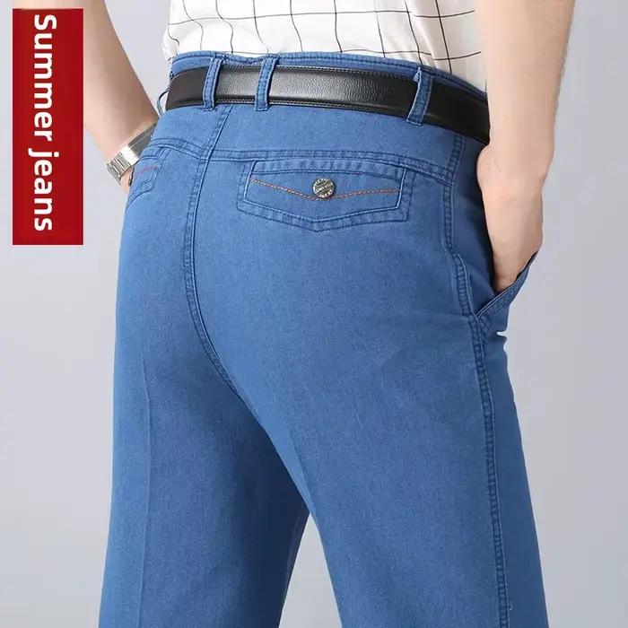 Été mince élastique ample papa jean décontracté coupe