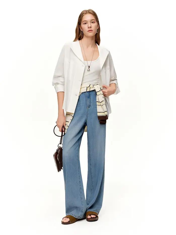 Jeans DUSHU coupe droite décontractée : Nouvelle collection Printemps 2026