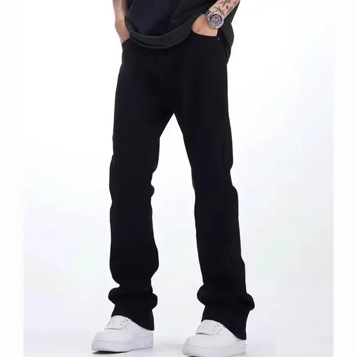 Homme couleur unie coupe ample jean unisexe 2025 printemps été nouveau pantalon américain décontracté mode minceur Micro