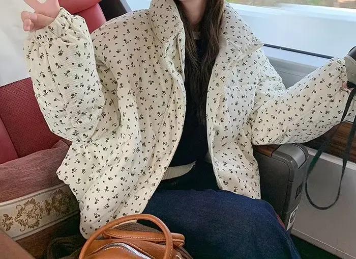 Veste en jean à motifs floraux pour femmes