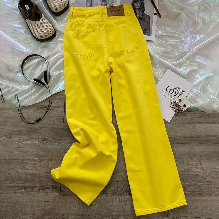 Jean jaune citron pour femme