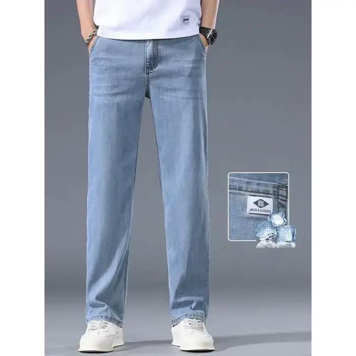 Jean en Lyocell pour Homme – Nouvelle Collection Printemps – Coupe Droite Décontractée – Confortable et Polyvalent