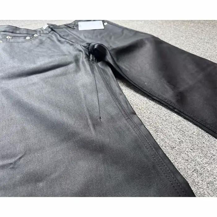 Jean de rue Style RO 25SS Nouvelle Couleur Originale Tube Droit Denim Noir Hommes Occasions Décontractées