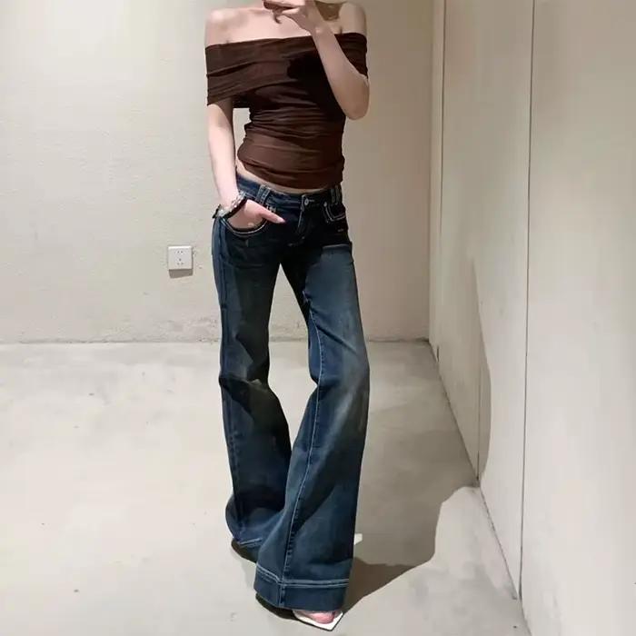 Pantalon évasé en Denim pour femmes