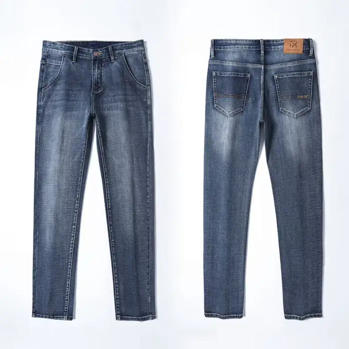 Nouveau Jean Droit Ample Grande Taille 40 42 44 pour Homme – Pantalon en Denim Extensible Tendance Business – Marque Masculine