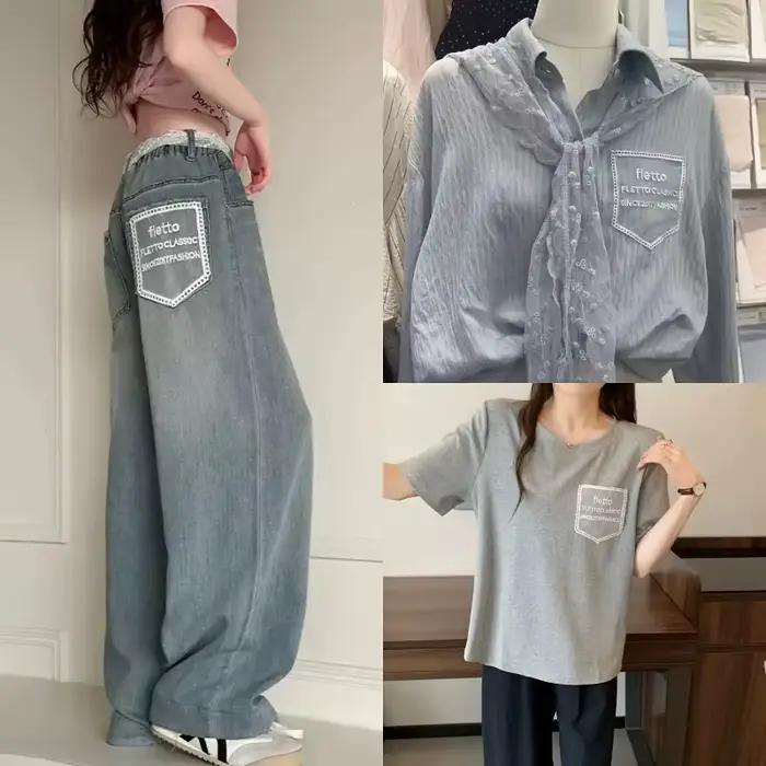 Décoration de poche en dentelle pour jeans