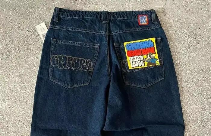 Nouveau style brodé résistant à l'usure droit court denim tendance lâche célébrité skateboard pantalon nouvelles étiquettes mêmes jeans à jambes larges