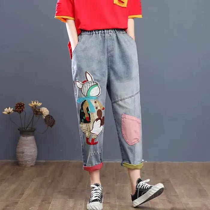 Jean Taille Haute en Denim pour Femme