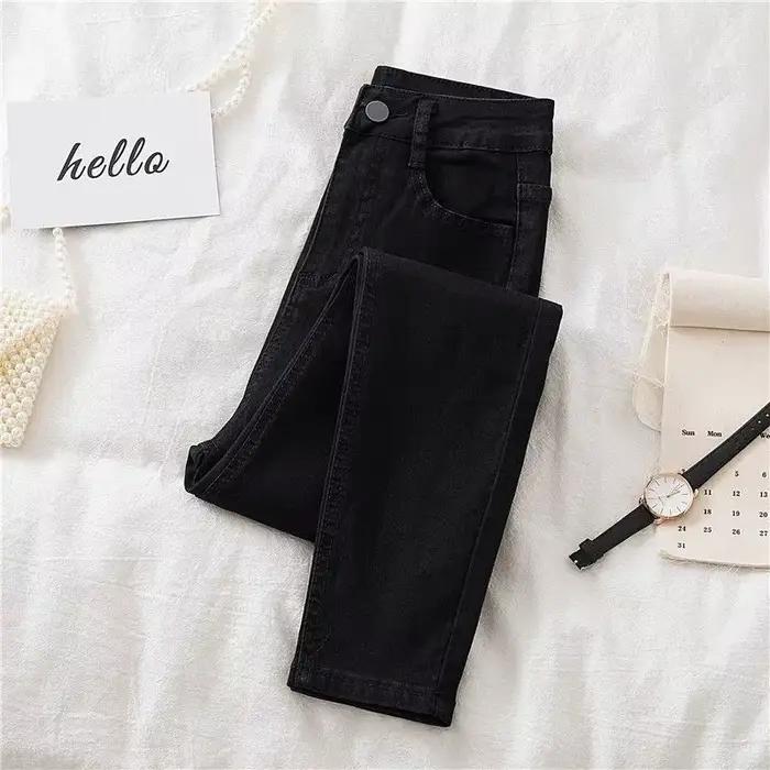 2024 nouveaux jeans femme Denim pantalon couleur noire femmes jean