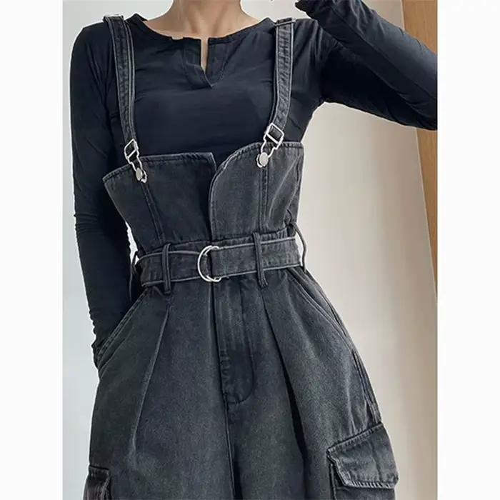 Salopette en Denim à jambes larges pour femmes